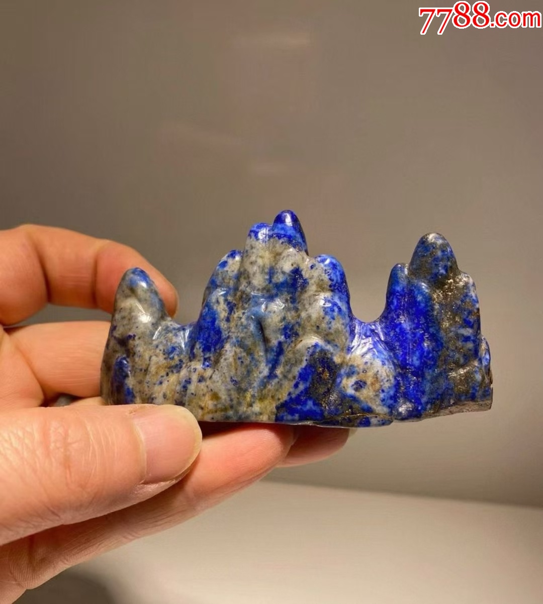 天然老青金石山型笔架_青金石_图片鉴赏_收藏价值_7788铜炉收藏