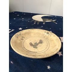 景德镇建国瓷厂黄釉堆白梅花天球瓶_黄釉瓷_怀旧时光古玩店【7788旧书网】