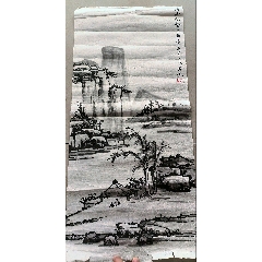 林无名画吴冠中笔意紫藤紫气东来65+65Cm画心_山水国画原作_严氏雅玩