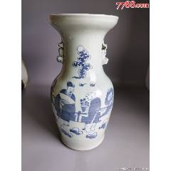 古玩旧藏清代康熙时期青花梅竹双君小天球瓶_青花瓷_顺应时代【7788旧书网】