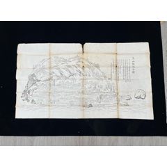 齐白石，七十年代木版水印《蒲瓜小鸡图》国画书法木版水印。纸本绫裱_