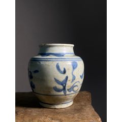 中国清時代　大清康熙年製　青花　馬上杯　タサオ　東さ7-0302☆2F A fine and rare blue and white garlic-mouth bottle vase Qing dynasty,
