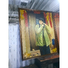 油画原画　30cm 「格子小人」 手绘厚布面油画《建国初期的毛泽东肖像》_油画原画_老虎头古玩店铺