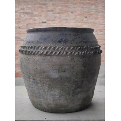 清代大号老水缸，古代大户人家的东西。品相完美，古朴典雅。_灰陶_诚信
