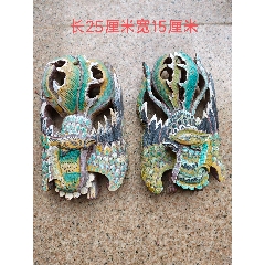 清代鎏金鳌鱼博古木雕花板装裱框挂件古玩古董收藏居家会所装修装饰空间