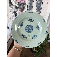 中国　青磁　花文　盃　時代箱付　M　R8208 万扬堂陶艺青花瓷杯2只一对合售（口径55mm，高80mm）_青花瓷_三缘轩