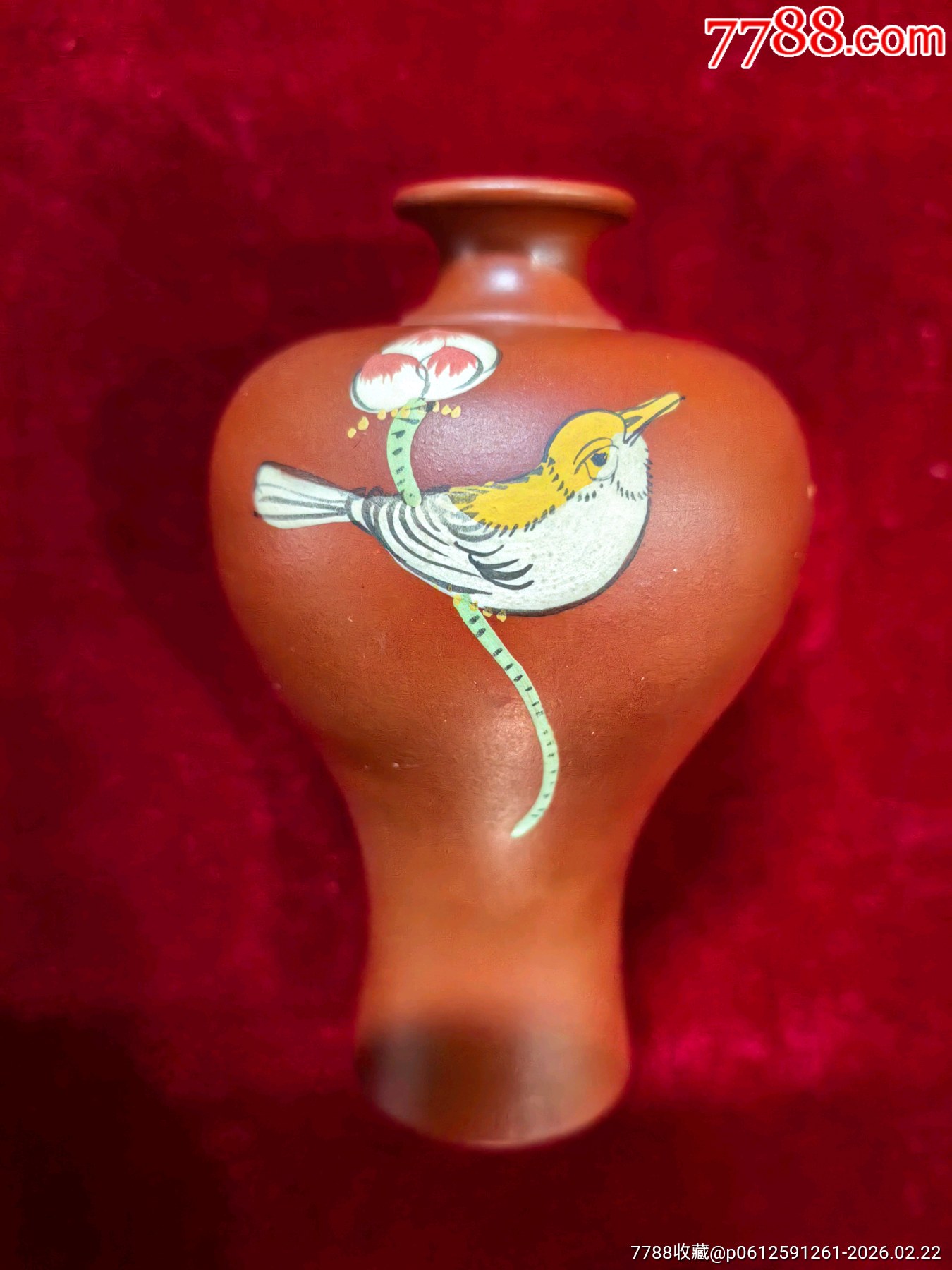 精美的紫砂花鸟花瓶-其他紫砂-7788小全张