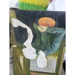 手绘厚布面油画《建国初期的毛泽东肖像》_油画原画_老虎头古玩店铺