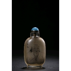 青花釉里红人物鼻烟壶，底款“康熙年制”_旧鼻烟壶_程饶金【7788旧书网】