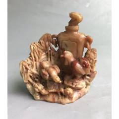 清代老寿山石白田黄印章【张照】款，尺寸2.5-2.2厘米重41.8克，包老保