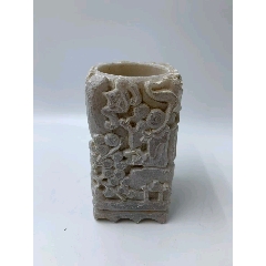 老黄花梨笔筒古董老家具明清老木器清代黄花梨海黄老笔筒文房雅器_笔筒
