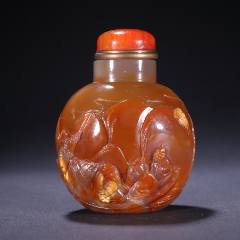 清代玛瑙网格纹鼻烟壶_鼻烟壶_图片收藏_回收价格_7788相机收藏