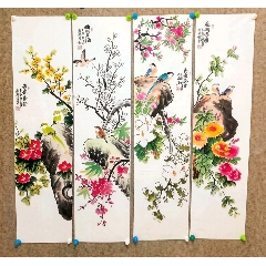 韦建华大六尺牡丹中堂-花鸟国画原作-7788扑克牌