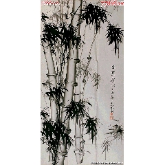 张大千（款），大幅泼墨中堂画《荷花图》国画书法古玩字画装饰挂画。纸