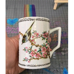 五十年代粉彩花鸟茶杯-茶杯/茶盅/茶盏-7788旧书网