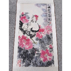 印刷】《宫本武藏枯木鸣鵙图》7212书画挂轴日本回流字画工艺画_花鸟