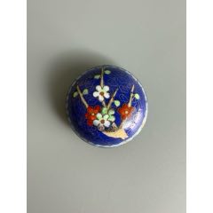 日本七宝烧｜安藤七宝店谨制｜铜胎珐琅｜花卉挂屏｜日式茶室装饰_其他