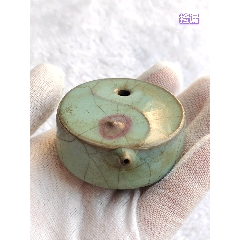 岁月沉淀好物包浆自然收藏把玩皆宜老瓷二龙护主水滴砚滴-水盂/砚滴