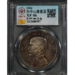 PCGS?AU58 民国十八年广东省造孙像贰毫银币。 广东热门孙像银毫，原味