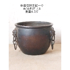 清代狮子耳老铜香炉_铜炉_鑫淼祥古玩店【7788红宝书】