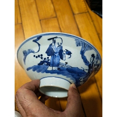 HB0258晚清光绪|山水人物青花小香筒_青花瓷_广东松古堂【7788旧书网】