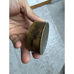 文房四宝墨盒，八十年代，北京艺海早期范曾题诗款铜盒，_墨盒/墨床_
