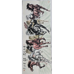 八大山人 双猫観魚図 四尺中堂 掛軸 水墨画 猫図 花鳥画 手描き 中国古美術 八大山人纸本立轴（猫戏双鱼图）_花鸟国画原作_古韵文房馆【7788旧书网】