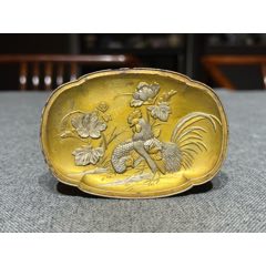 清代实心铜瑞兽文房镇纸-纯手雕-铜杂件-7788红宝书