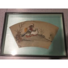 老羽毛拼贴画【菊色秋光】_羽毛画_久昌红藏宝斋【7788旧书网】