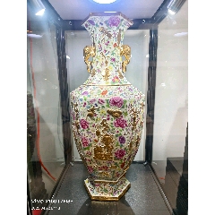 老厂货粉彩手绘寿桃将军罐一对_旧瓷器_锦鑫古玩店【7788旧书网】