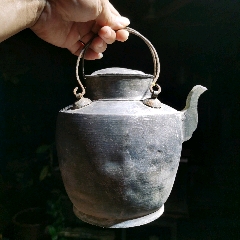 567.清代潮阳名家《颜顺利》六角锡茶叶罐_锡壶/锡器_行行行书店【7788