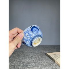 乾隆豆青开窗青花山水风景人物方形瓶_青花瓷_庆林古玩斋【7788旧书网】
