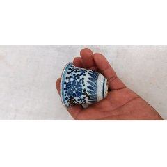 全品嘉道青花渔樵耕读印泥盒_青花瓷_祝桥古玩【7788红宝书】