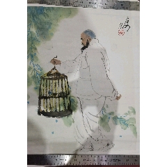 民間仕入れ品　中国 時代書道※激安骨董品 吴道子 作 AK695A12-2 吴道子精品手绘老绢敬佛图，吴道子唐代著名画家书法家，世人尊称，画圣