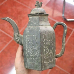 清代点铜锡酒壶_锡壶/锡器_福州林氏古玩店【7788红宝书】