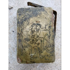 清代京都庆祥自造云白铜墨盒行不悮雕刻诗文文字书法纯铜老墨盒铜墨盒_