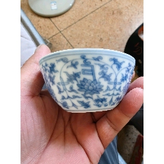 清代乾隆时期豆青釉青花「五福捧寿」折腰盘_青花瓷_玩古怡情【7788旧书网】