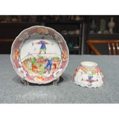 清晚期同治粉彩五子夺魁印泥盒-彩绘瓷/彩瓷-7788旧书网