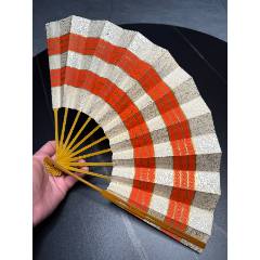 日本折扇昭和时期京都十松屋福井谨制武士扇御舞扇-折扇/纸扇-7788校徽收藏