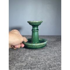 一个清晚民国老石湾绿釉油灯_绿陶_聚古堂【7788旧书网】