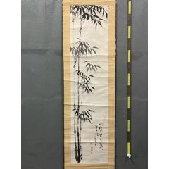 若舟，九十年代工笔画花鸟中堂《喜鹊登梅图》国画书法古玩字画装饰挂画