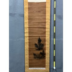 慧儿，七十年代工笔花鸟中堂《富贵万年图》国画书法古玩字画装饰挂画