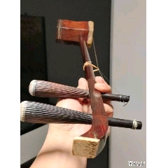 黄花梨老乐器???囚牛??蟒皮二胡』清代，黄花梨琴筒/铁力琴杆/黄杨琴轴