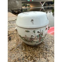 清雍正料彩描金博古插花方盘_旧瓷器_玖肆爱古玩【7788旧书网】
