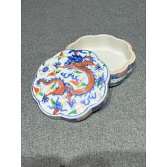 清代早期康熙青花洞石花卉纹压手杯瓷片标本古董古瓷器收藏品_青花瓷_嘉