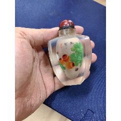 天然水晶内画财神像鼻烟壶_旧鼻烟壶_炳煌堂【7788红宝书】
