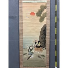 吴道子精品手绘老绢敬佛图，吴道子唐代著名画家书法家，世人尊称，画圣
