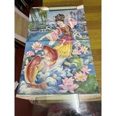 50年代杨柳青木版年画赵云截江夺阿斗_宣传画_红色纸品行【7788红宝书】