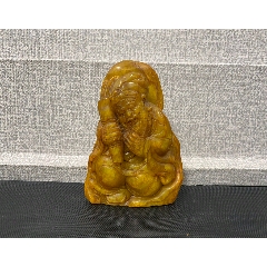 寿山石（螭龙）印章，采用原石雕刻，雕刻精美，入刀深邃，石质坚硬油润