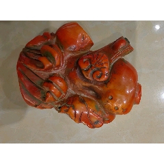 青花釉里红人物鼻烟壶，底款“康熙年制”_旧鼻烟壶_程饶金【7788旧书网】